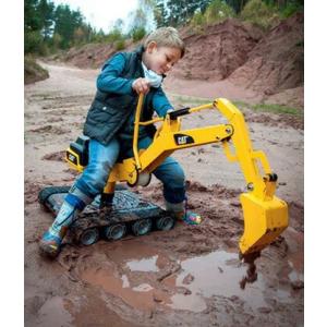大型子供用乗用玩具 ディガーCATメタル キャタピラも可動する本格モデル キャタピラーショベルカー 掻く＆掬うの ハンドル操作が楽しめる ユンボ ロリートイズ