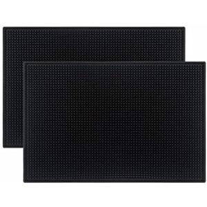 バーマット 滑り止め 45×30cm 2枚組 PVC 防水 ブラック｜SAG バーカウンター