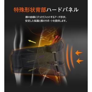 サポーター 腰 2重ベルト 加圧 6本のボーン...の詳細画像4