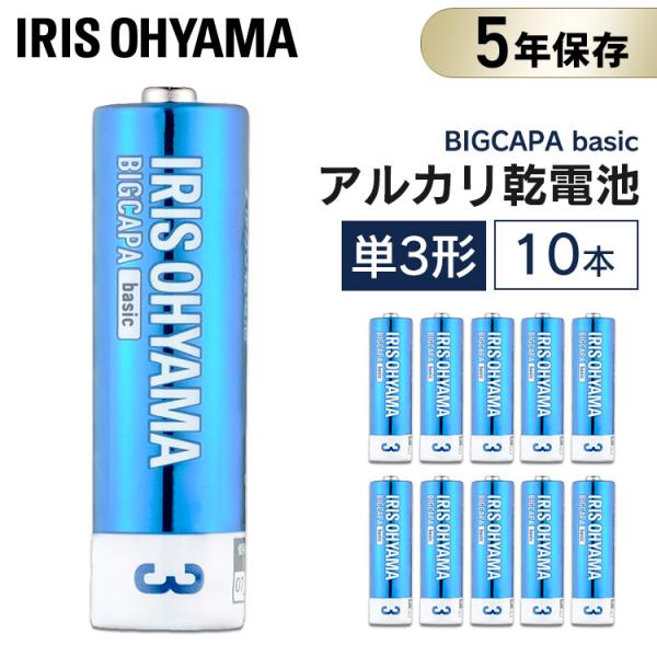 乾電池 BIGCAPA basic 単3形10パック アイリスオーヤマ