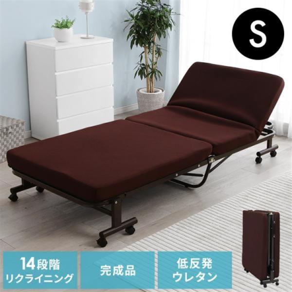 折りたたみベッド シングル リクライニングベッド ベッド ベッドマットレス 組立不要 完成品 低反発...