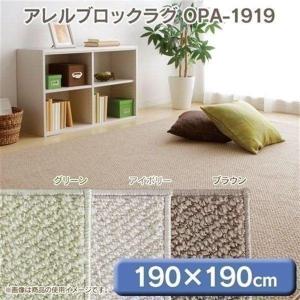 在庫処分 ラグ 北欧 ラグマット 洗える おしゃれ カーペット ラグ アレルブロックラグ 190×190cm OPA-1919 アイリスオーヤマ