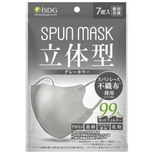 SPUN　MASK　立体型　グレー　7枚入※取り寄せ商品　返品不可 衛生用品マスクの商品画像