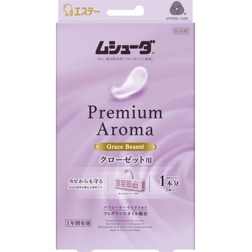 エステー　ムシューダ　Premium Aroma　クローゼット用　グレイスボーテ　3個