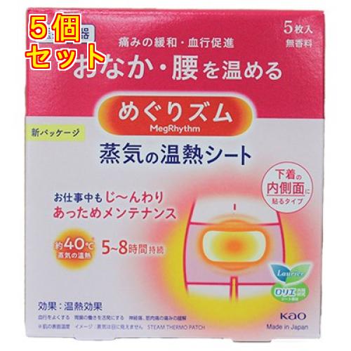 花王　めぐりズム　蒸気の温熱シート　下着の内側面に貼るタイプ　5枚×5個