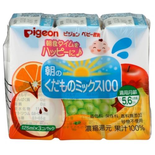 ピジョン　ベビー飲料　朝のくだものミックス（125ml×3個）　5・6ヶ月頃から