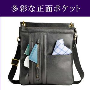 ノベルティプレゼント ショルダーバッグ メンズ 斜めがけ 大人 ブランド かっこいい 本革 大きめ Ykkファスナー メーカー直売 縦型 薄マチ 黒 底マチ拡張 通勤 B5 チョコ