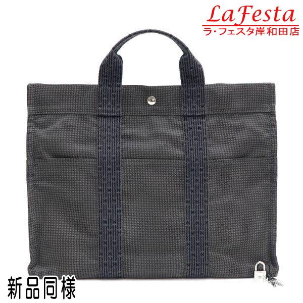 エルメス ハンドバッグ エールライン トートMM グレー ファスナー つまみ大(廃盤直前タイプ） カ...