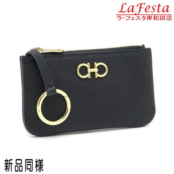 サルヴァトーレ フェラガモ キーケース コインケース ガンチーニ カーフレザー ブラック 黒 箱 2...