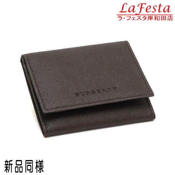 バーバリー コインケース 小銭入れ レザー ダークブラウン ノバチェック スナップ開閉式 箱付き 中...