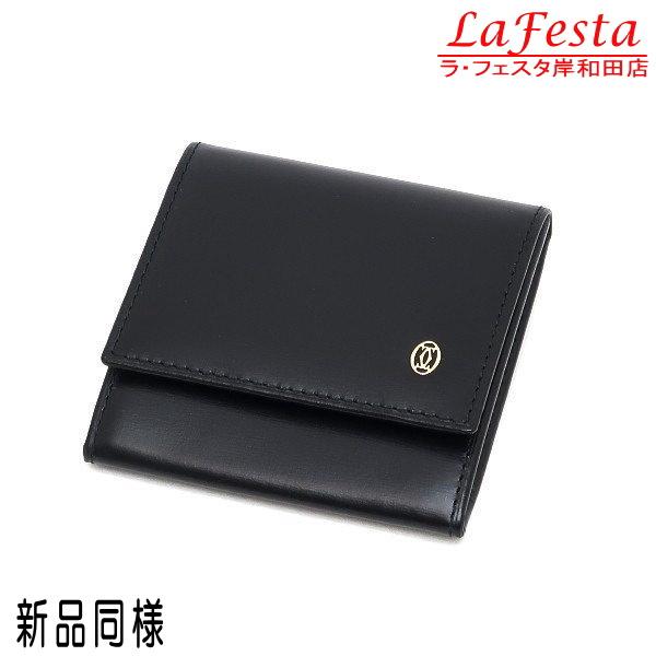 カルティエ パシャ・ドゥ コインケース レザー ブラック 黒 カード 箱 L3000205 中古（新...