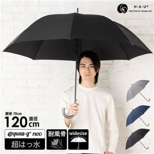 丸十 HAU ハウ 雨傘 ワイドサイズ グラスファイバー 超撥水 ジャンプ式 耐風骨 70cm レイングッズ メンズ 10002932｜lafitte