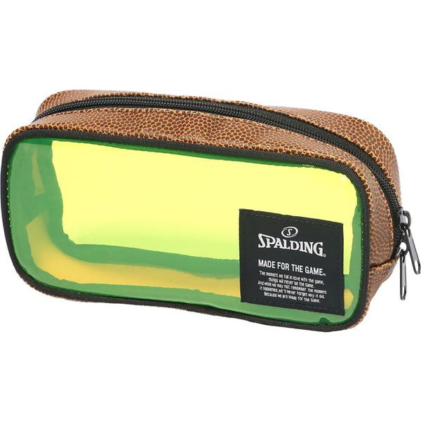 SPALDING スポルディング クリア ボール ペンケース ライムグリーン バスケットボール ケー...