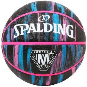 SPALDING（スポルディング） マーブル ブラックネオン ラバー 7号球 バスケット ボール 84400Z