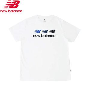 ニューバランス new balance パフォーマンスグラフィックショートスリーブTシャツ トリプルロゴ AMT41001-WT トップス トレーニング ジム メンズ｜lafitte