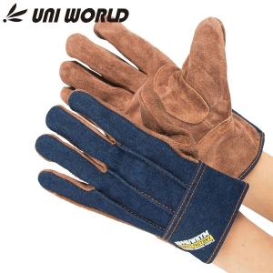 牛床革手袋 ユニワールド 鳳凰 内綿赤革手 KS475 総革製 : 作業服 安全