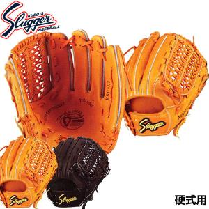 アトムズ　軟式グローブ 黒/オレンジ アトムズ 軟式 内野手 中古品 アトムズ ATOMS NATIONAL LINE