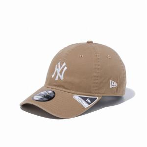 ニューエラ NEW ERA 9TWENTY Small クロスストラップ ウォッシュドコットン ニューヨーク・ヤンキース カーキ ホワイト 13562165｜lafitte