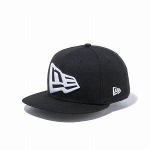 ニューエラ NEW ERA Youth 9FIFTY フラッグロゴ ブラック ホワイト 13565787 ジュニア｜lafitte