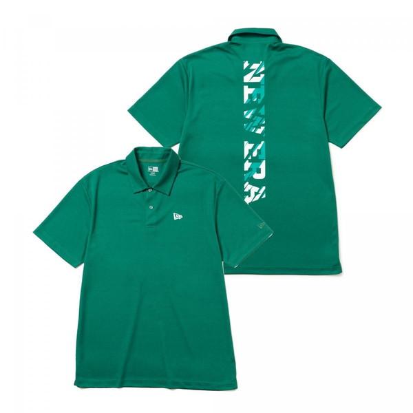 ニューエラ NEW ERA 半袖 鹿の子 ポロシャツ Vertical Logo エメラルドグリーン...