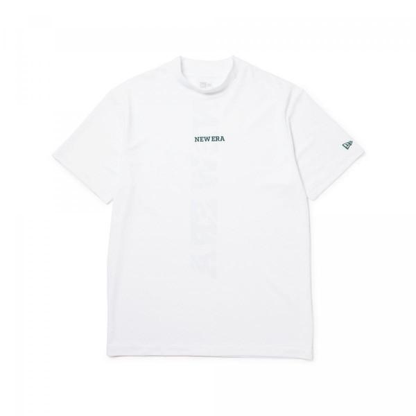 ニューエラ NEW ERA 半袖 ミッドネック 鹿の子 Tシャツ Vertical Logo ホワイ...