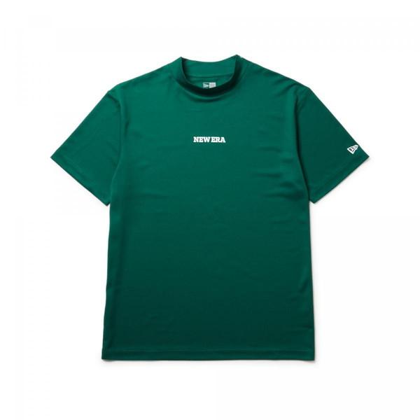 ニューエラ NEW ERA 半袖 ミッドネック 鹿の子 Tシャツ Vertical Logo エメラ...