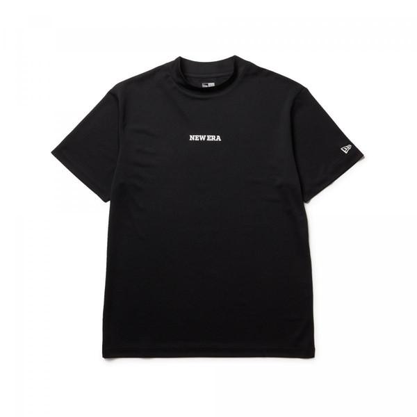 ニューエラ NEW ERA 半袖 ミッドネック 鹿の子 Tシャツ Vertical Logo ブラッ...