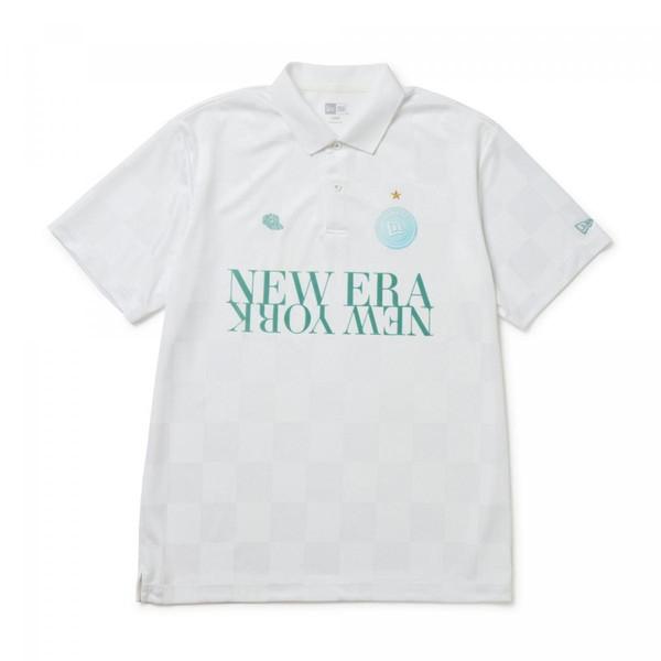 ニューエラ NEW ERA 半袖 ポロシャツ Checker Pattern ホワイト ゴルフ 14...