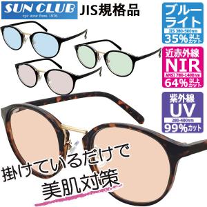 返品交換不可 在庫一掃セール SUNCLUB サンクラブ JIS検査済 NIR1036 N IR1400UVサングラス 美肌対策メガネ 近赤外線 紫外線UV ブルーライトカット 度なし眼鏡｜lafitte