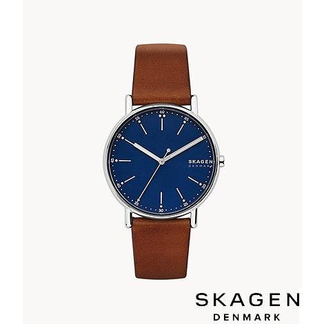 スカーゲン SKAGEN 腕時計 SIGNATUR ミディアムブラウンレザーウォッチ SKW6355...