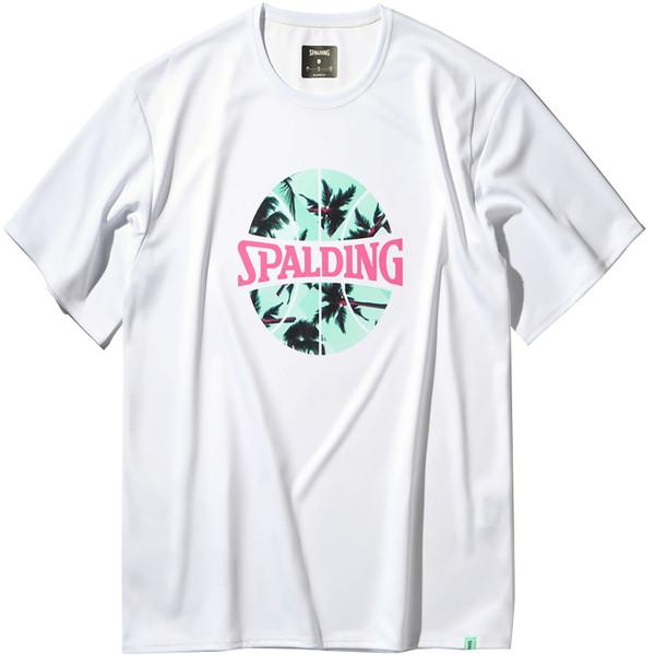 SPALDING スポルディング Tシャツ パームツリー ボールプリント バスケットボール 半袖Tシ...