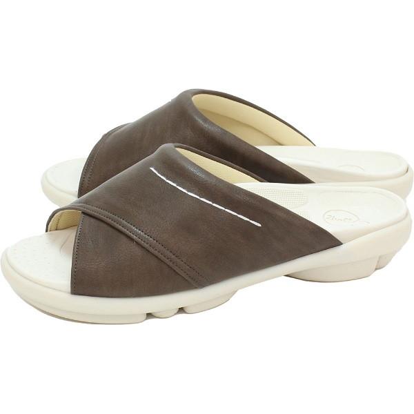 ツヴォル TB-202 スライドサンダル カジュアル サンダル TB202-DBR レディース