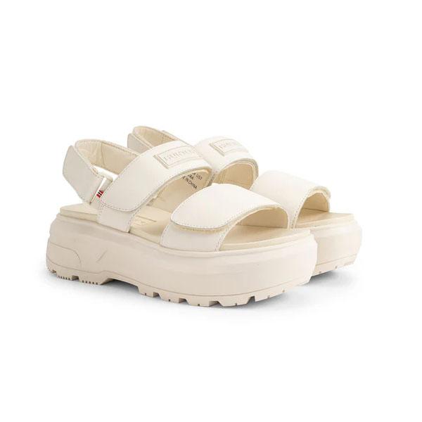 ハンター HUNTER ユニセックス シティ リベル レザー ヒール ストラップ サンダル キャンバ...