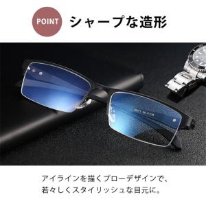老眼鏡 遠近両用 シニアグラス UVカット ブ...の詳細画像3