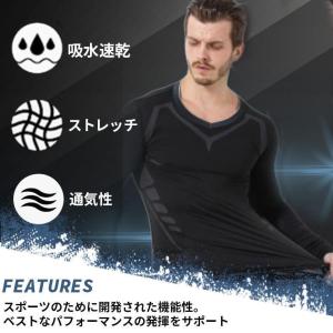 コンプレッションウェア 加圧シャツ メンズ 加...の詳細画像3