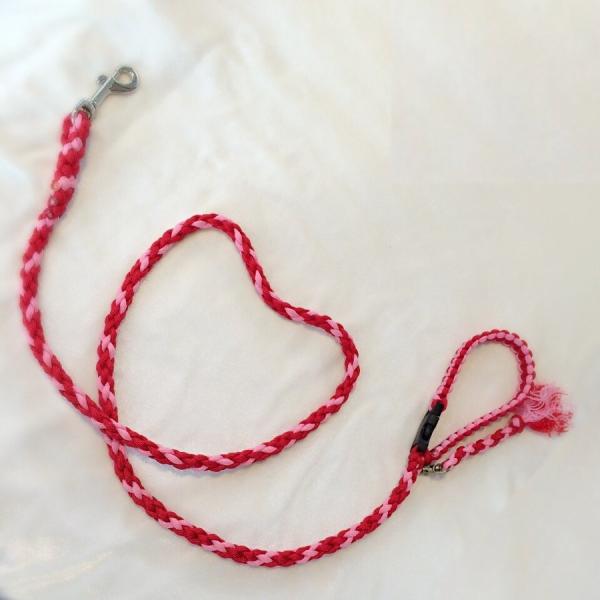 静岡の匠シリーズ　パラコードリード　ピンク×レッド　犬用　リード