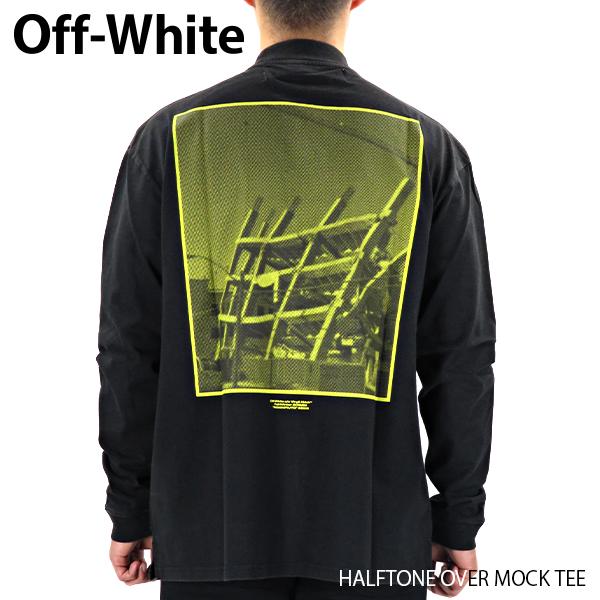 Off-White オフホワイト HALFTONE OVER MOCK TEE メンズ ロンＴ クル...