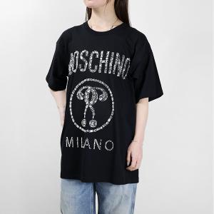 MOSCHINO  モスキーノ レディース ビジュー ロゴ 半袖 Tシャツ  07055 440J3555｜lag-onlinestore