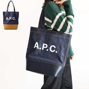 新品 A.P.C. TOTE LAURE BLACK LOGOキャンバス A.P.C. (アーペーセー) TOTE LAURE BLACK LOGO DENIM NATURAL