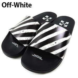 Off-White オフホワイト DIAGONAL STRIPES SLIDER BLACK WHITE OMIC001S21MAT002 1001 スライダー ロゴ サンダル メンズ｜lag-onlinestore