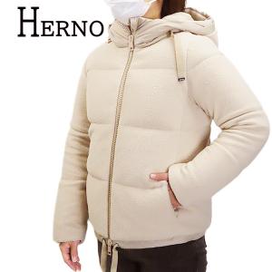 HERNO ヘルノ PI1351D12320 1985 フリース テクスチャ ダウンジャケット フード ボア素材 レディース｜lag-onlinestore