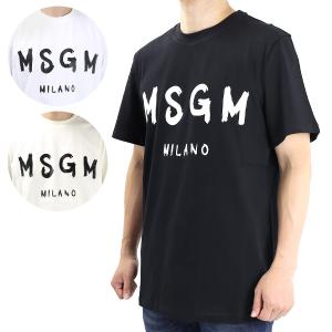 MSGM エムエスジーエム 2000 MM510 200002 半袖 Tシャツ ペイント ロゴ ビッグシルエット メンズ