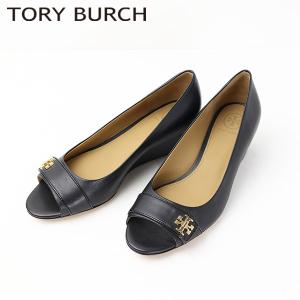 Tory Burch トリーバーチ KIRA OPEN TOE WEDGE パンプス レザー 本革 ダブルTロゴ スタックヒール レディース 55050｜LaG Onlinestore