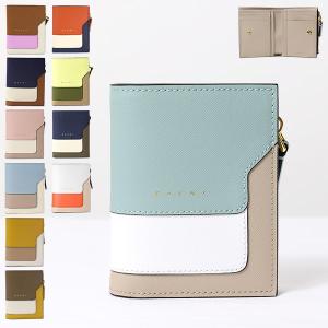 MARNI マルニ BI-FOLD WALLET 二つ折り財布 折りたたみ財布 マルチカラー レザー レディース PFMO0054U1 LV520｜lag-onlinestore