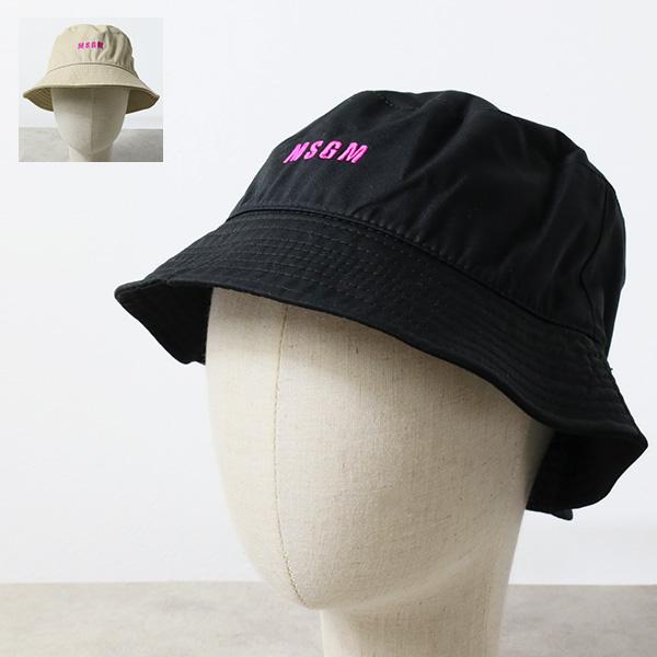 MSGM エムエスジーエム Bucket Hat バケットハット バケハ 帽子 ロゴ刺繍 コットン ...