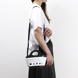 マルニ　ショルダーバッグ　ホワイトボア♡ MARNI（マルニ） ロゴストラップ フリース ショルダーバッグ クロス