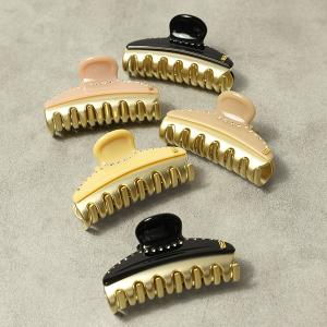 Alexandre de Paris アレクサンドルドゥパリ HAIR CLIP M ヘアークリップ 髪留め ロゴ クリスタル ICCM-15571-03A22｜LaG Onlinestore