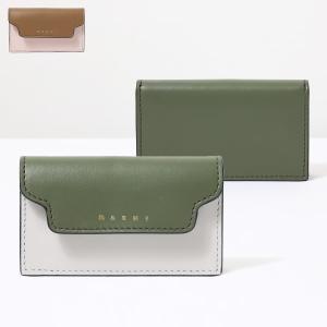 MARNI マルニ TRUNK Business Card Case ビジネス カードケース 名刺入れ バイカラー ロゴプリント レザー PFMOT05U22LV589