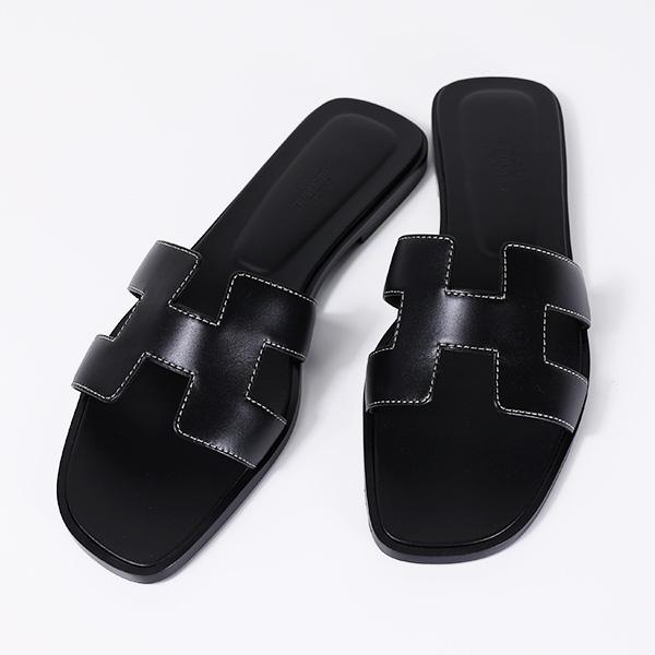 HERMES エルメス ORAN SANDAL サンダル フラットサンダル シューズ Hロゴ レディ...