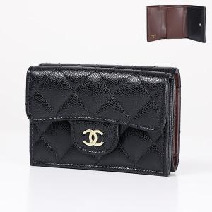 シャネル CHANEL 3つ折り財布 小銭入れ付き MATELASSE ブラック